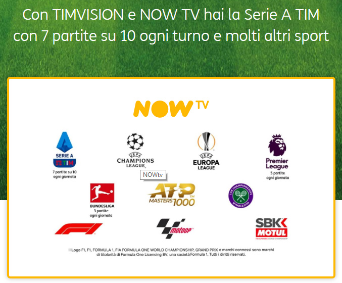 NOW TV Ticket Sport: cosa si vede