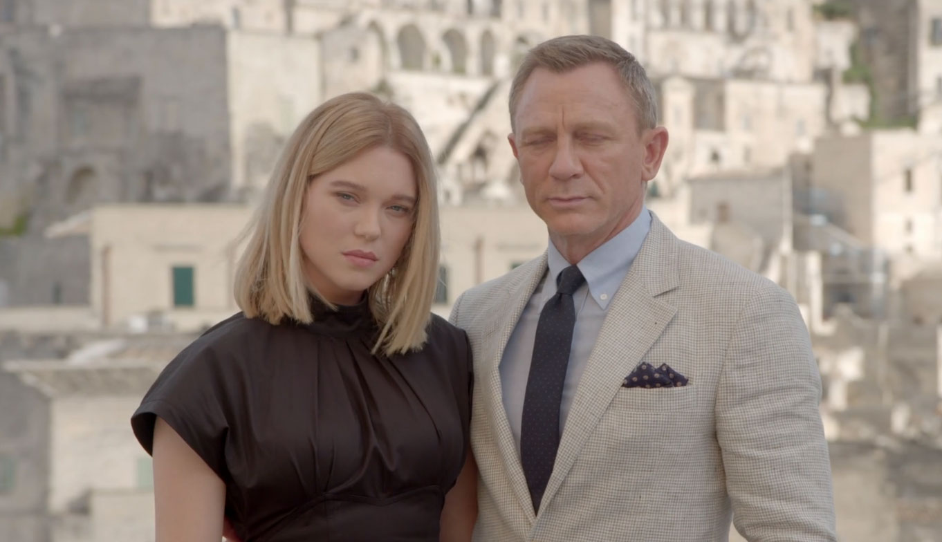 007 - No Time To Die: Daniel Craig, Léa Seydoux e il regista del film a Matera