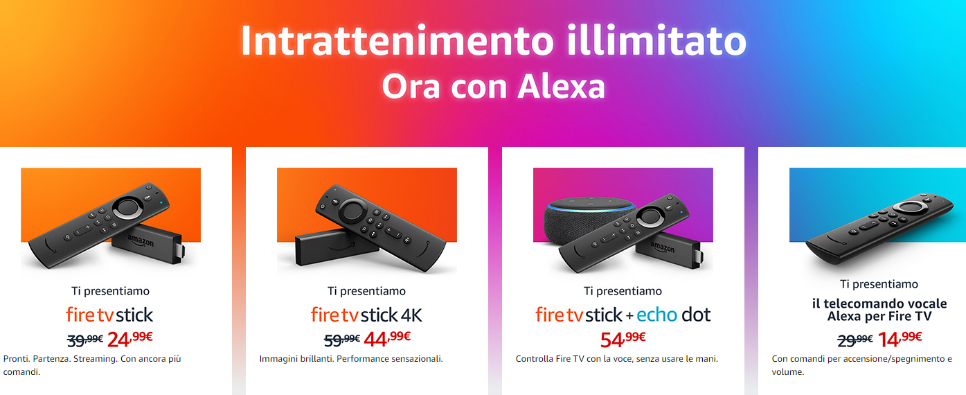 Amazon Fire TV Stick 4K con telecomando vocale Alexa in Italia come anche la Fire TV Stick di 2a generazione