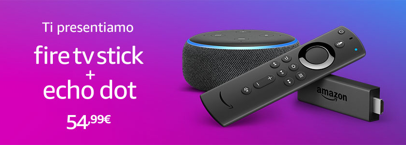 Fire TV Stick con telecomando vocale Alexa + Echo Dot (3ª generazione), Tessuto antracite