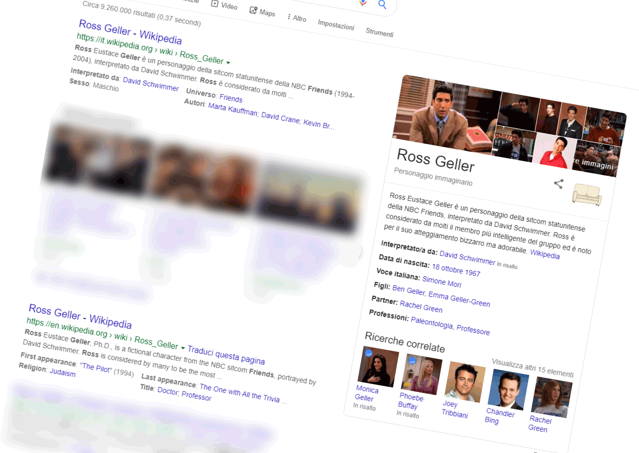 risultato della ricerca 'Ross Geller' su Google