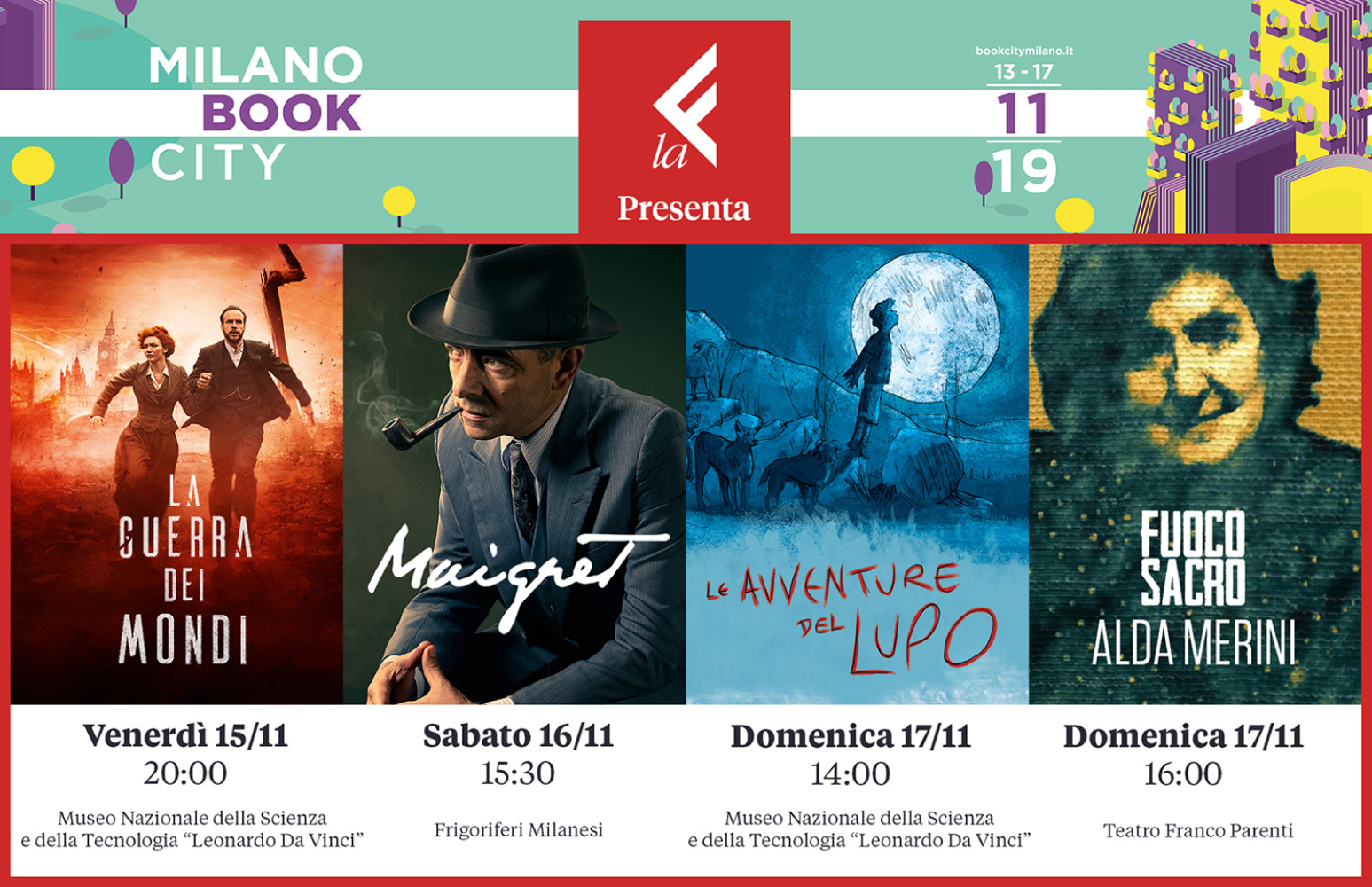 Gli appuntamenti di LaF a BookCity Milano 2019