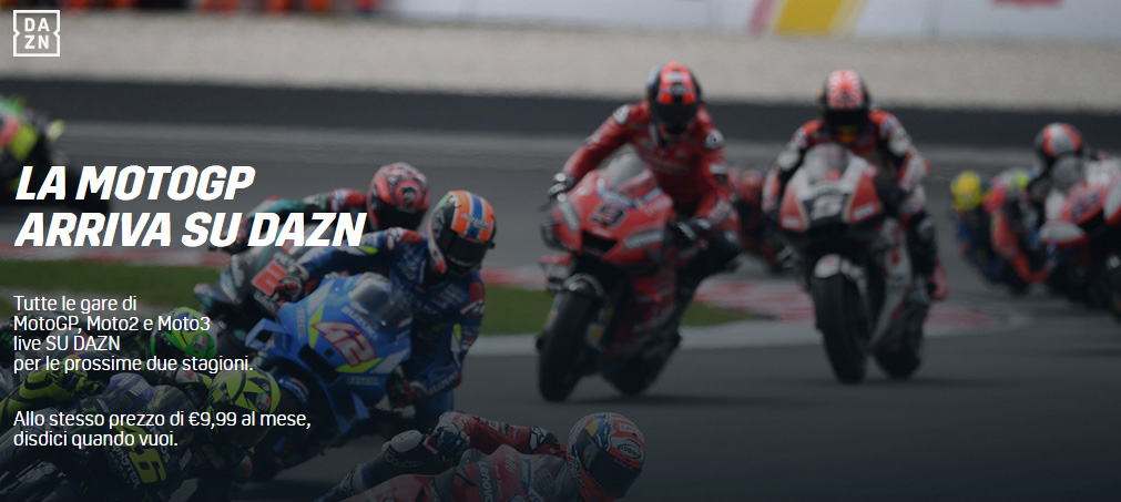 Le gare di MotoGP 2020 e 2021 anche su DAZN