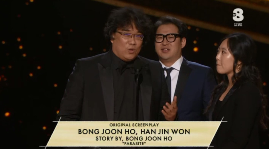 A Bong Joon Ho e Han Jin-won per Parasite l'Oscar 2020 per la Migliore sceneggiatura originale