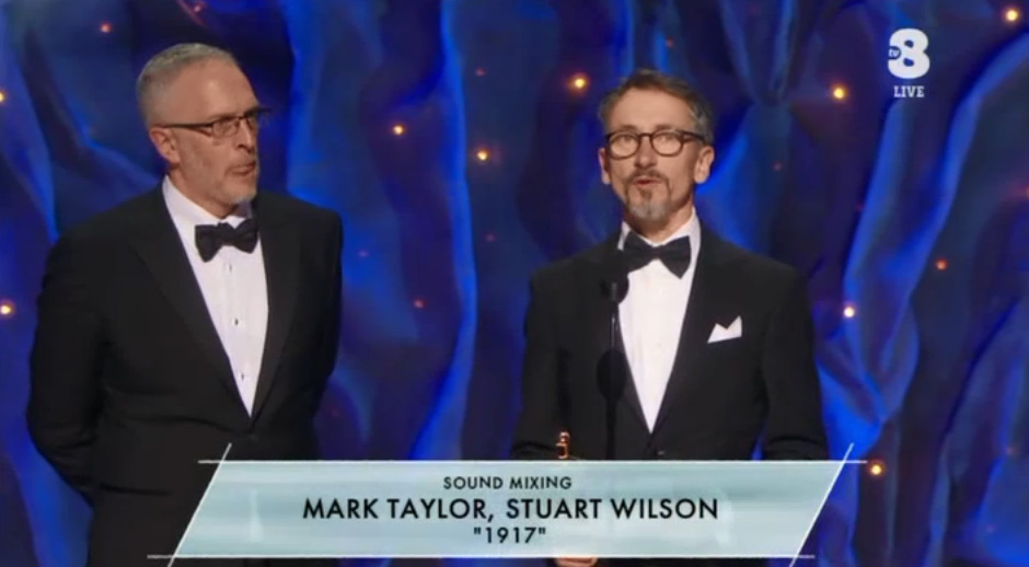 A Mark Taylor e Stuart Wilson per 1917 l'Oscar 2020 per Miglior sonoro