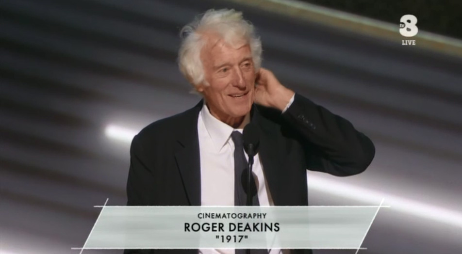 A Roger Deakins per 1917 l'Oscar 2020 per Migliore fotografia