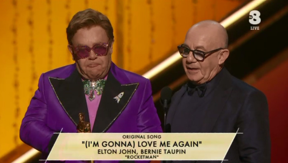 A (I'm Gonna) Love Me Again (Elton John e Bernie Taupin) per Rocketman l'Oscar 2020 per Migliore canzone