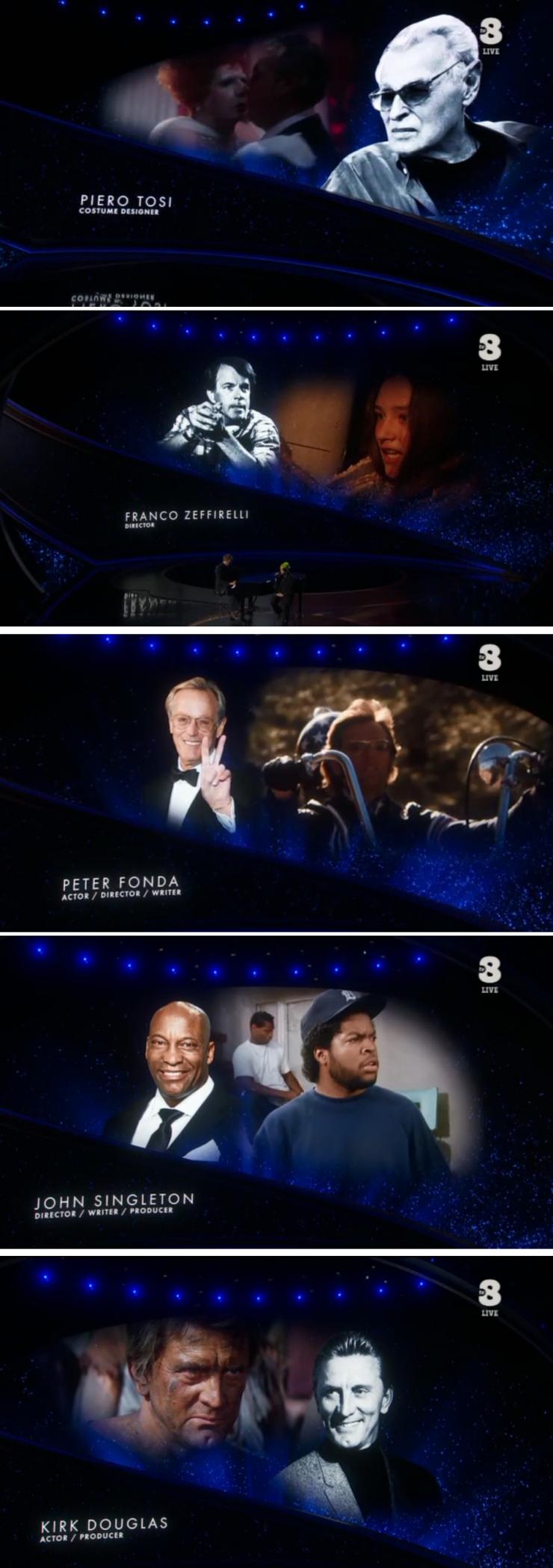 Alcune scene dall'In memoriam degli Oscar 2020