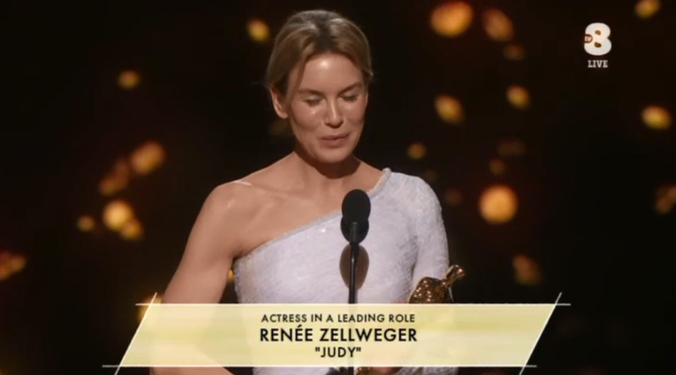 A Renée Zellweger per Judy l'Oscar 2020 per Migliore attrice protagonista