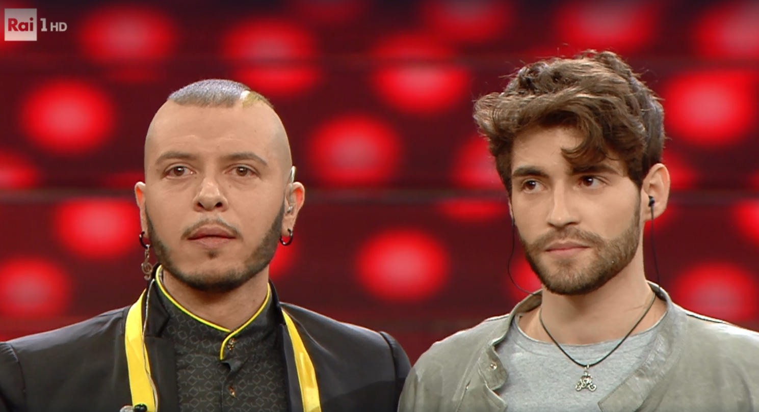 Primo Duello delle Nuove Proposte della seconda serata di Sanremo 2020 tra GABRIELLA MARTINELLI E LULA (Gabriella Martinelli e Lucrezia Di Fiandra) con 'Il gigante d'acciaio' e FASMA (Tiberio Fazioli) con 'Per sentirmi vivo'