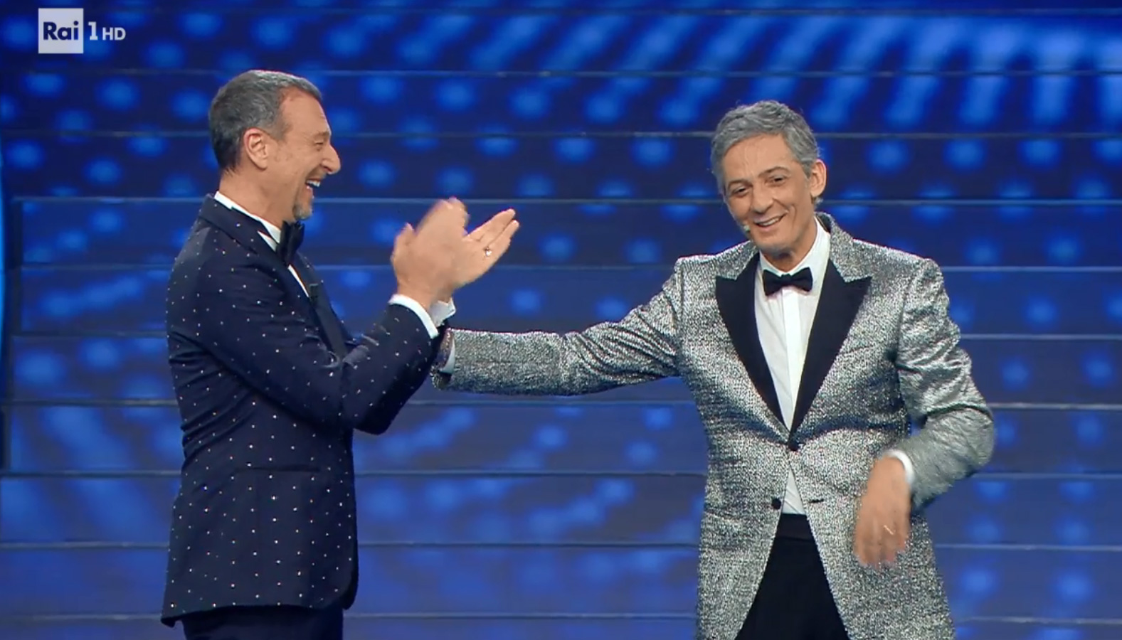 Fiorello e Amadeus nella Quarta Serata di Sanremo 2020