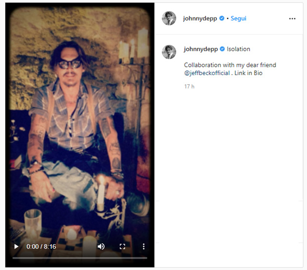 Johnny Depp su Instagram