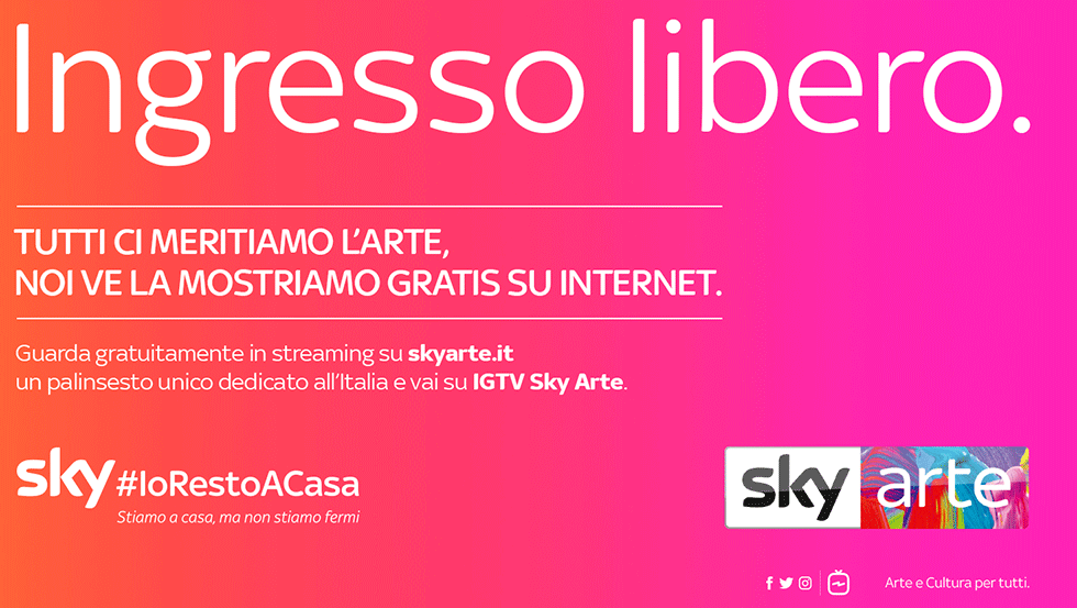 Produzioni Sky Arte gratis per tutti sul sito del canale