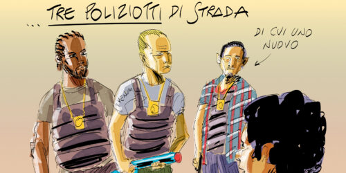 Il cartoon di Makkox ispirato a I Miserabili di Ladj Ly