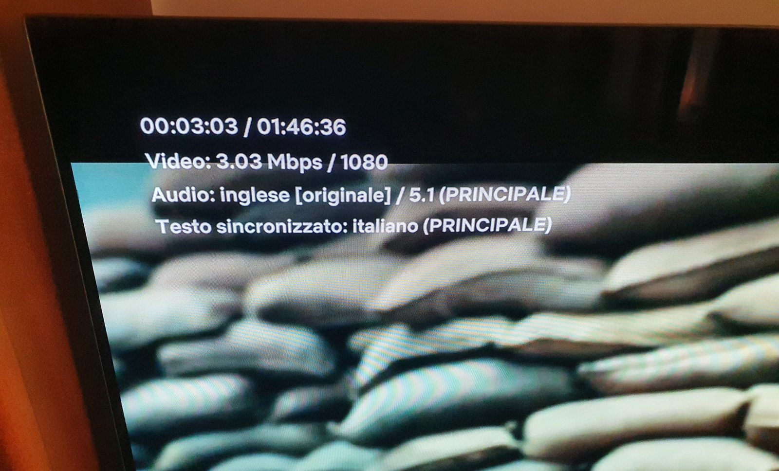 Netflix - Dunkirk a 1080p a 3.03Mbps durante la limitazione di banda