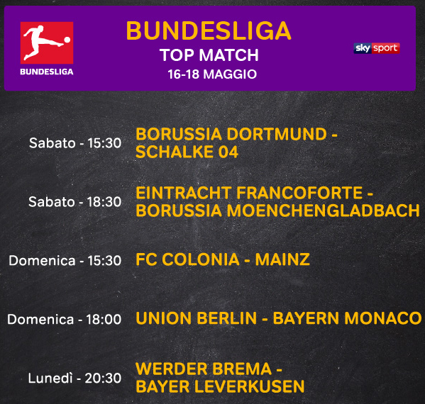 Top Match della 26a giornata di Bundesliga 2019-2020 in diretta su Sky Sport
