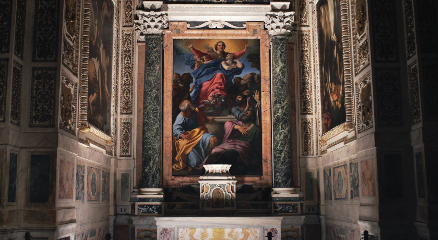 Dentro-Caravaggio_Cappella-Cerasi-in-Santa-Maria-del-Popolo-a-Roma