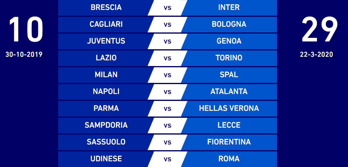 Serie A TIM 2019/20 GIORNATA 10