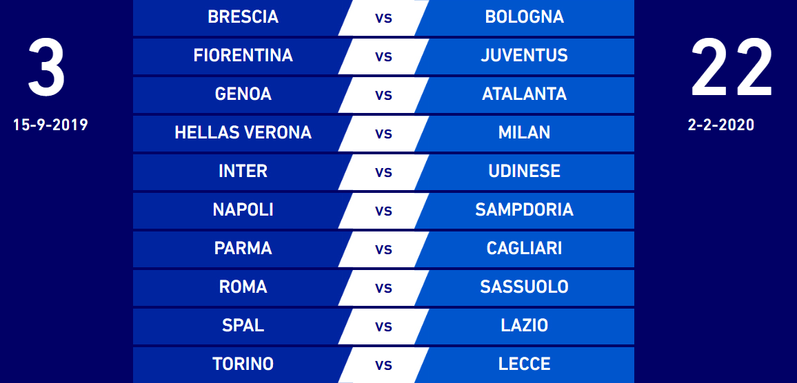 Serie A TIM 2019/20 GIORNATA 3