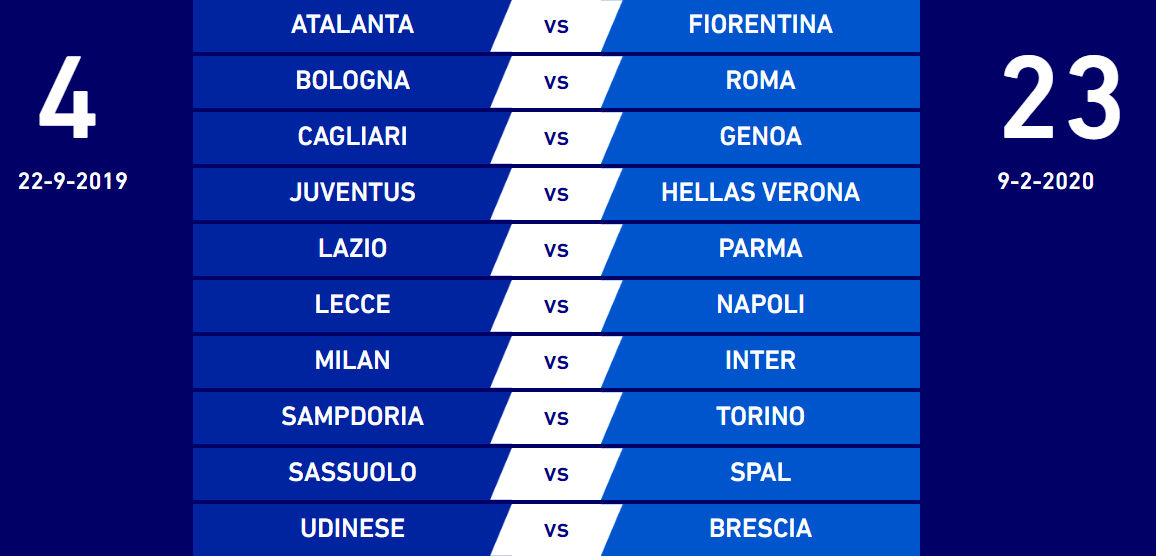 Serie A TIM 2019/20 GIORNATA 4