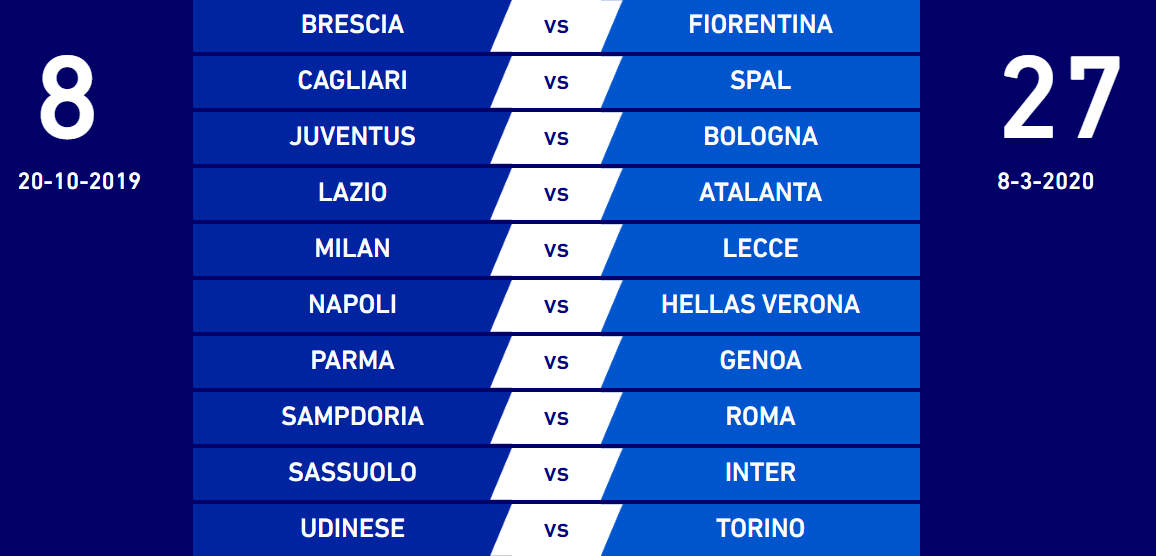 Serie A TIM 2019/20 GIORNATA 8