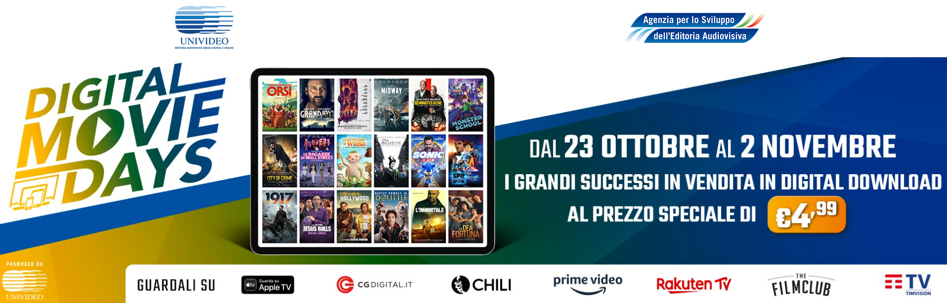 Digital Movie Days 2020 dal 23 ottobre al 2 novembre