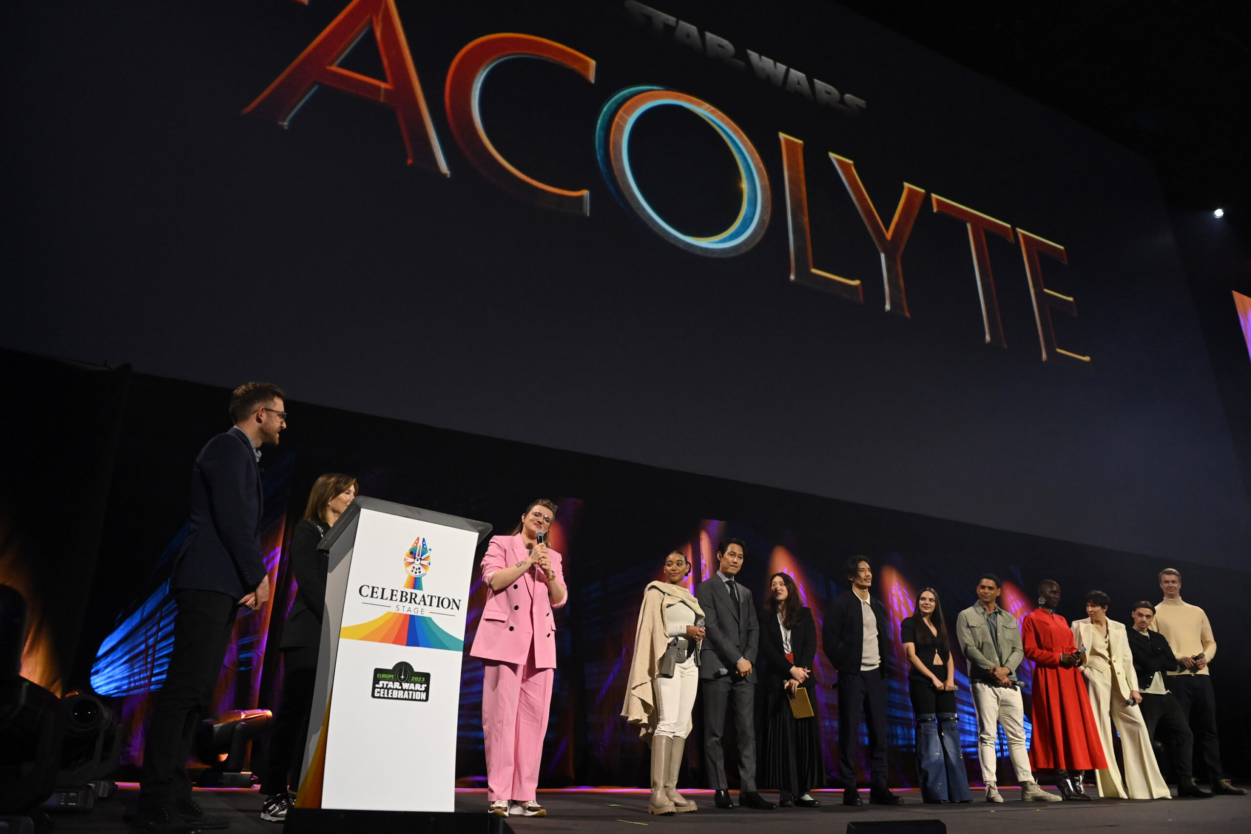 Il cast di The Acolyte all'evento Star Wars Celebration Day 2023 [credit: Kate Green; Copyright 2023 Getty Images; courtesy of Disney]