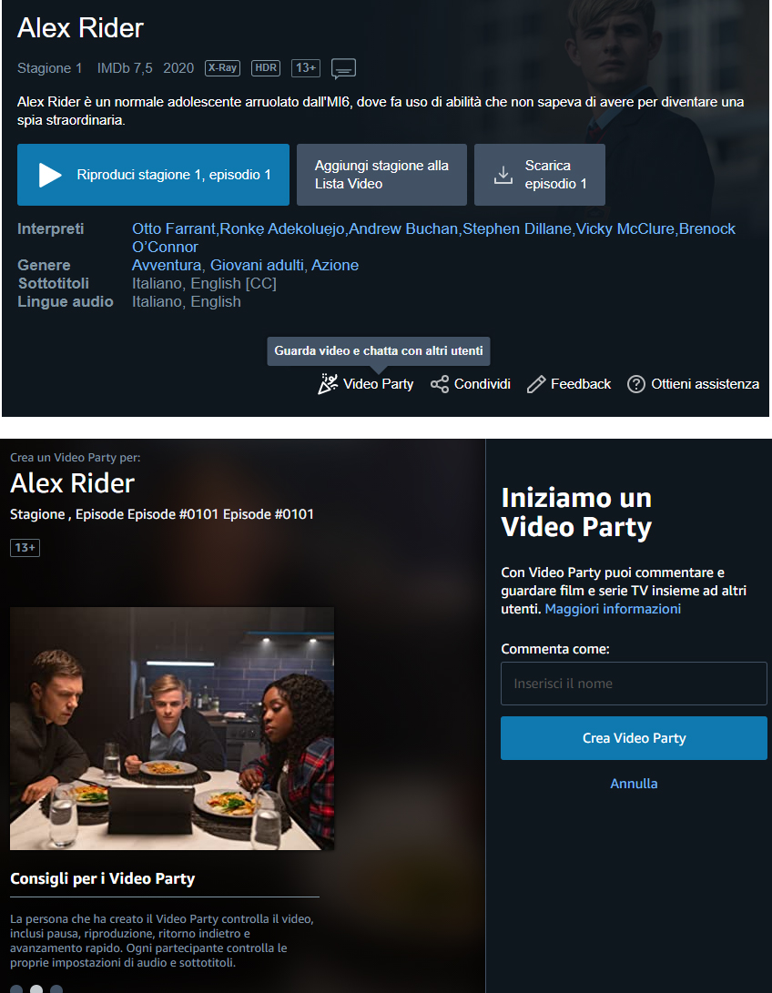 Come si crea un Watch Party di Prime Video