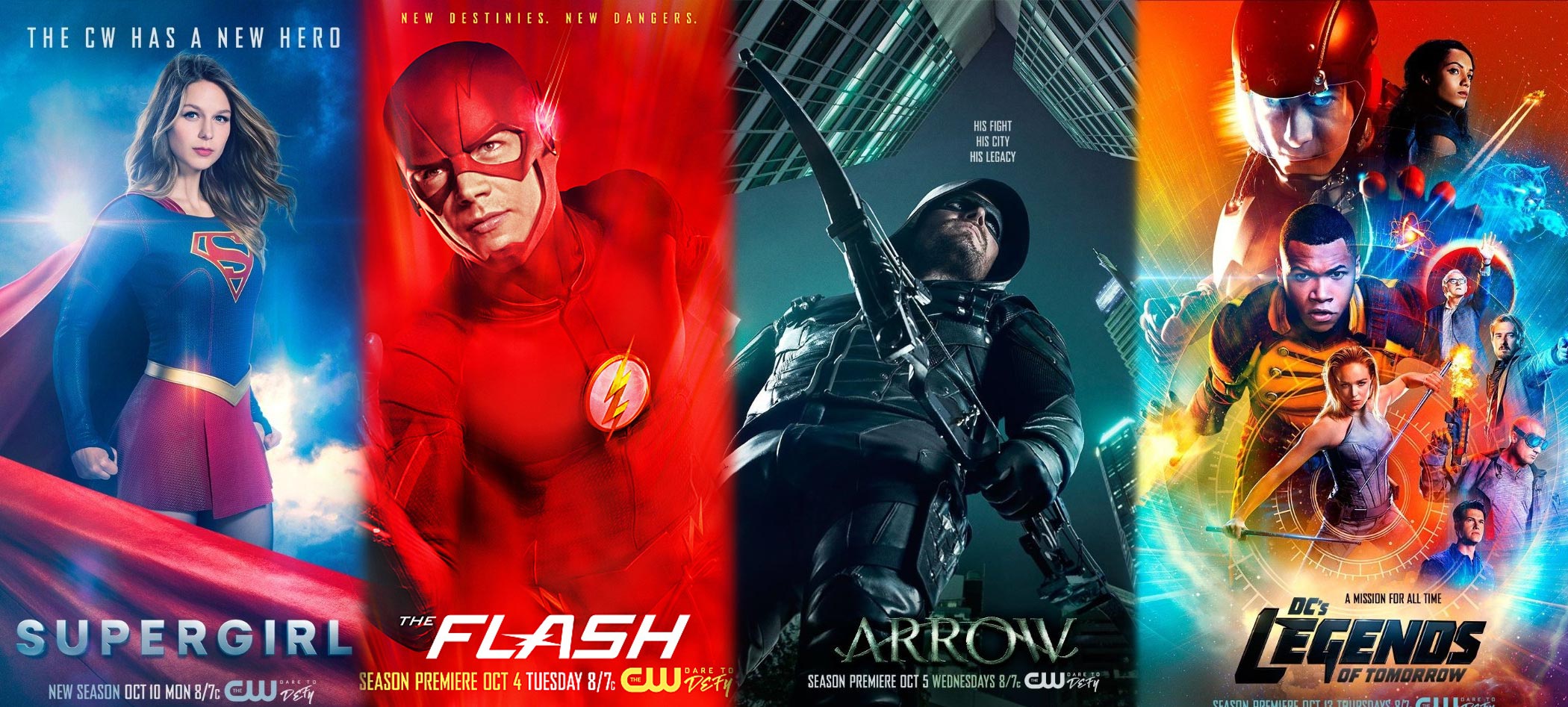 The Flash 3, Arrow 5, Supergirl 2, Legends of Tomorrow 2