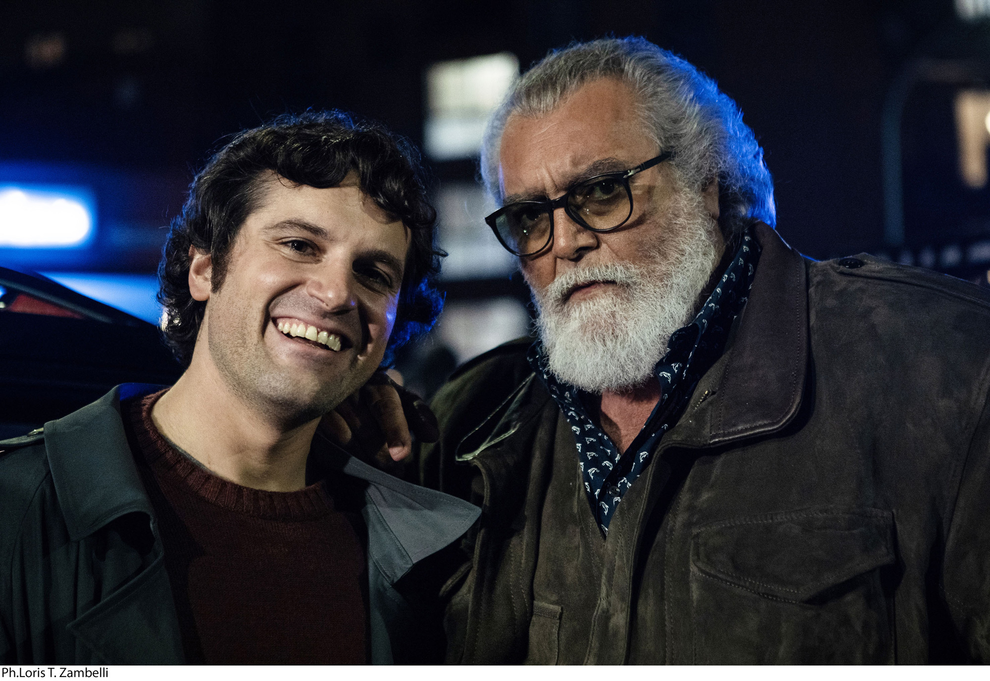 Diego Abatantuono e Frank Matano sul set del film 'Una Notte da Dottore' [credit: Loris T. Zambelli; courtesy of Medusa Film]