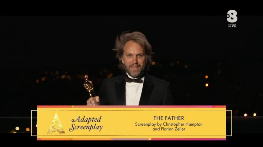Oscar 2021 - Live - Oscar per Migliore Sceneggiatura Non Originale a Christopher Hampton e Florian Zeller per The Father