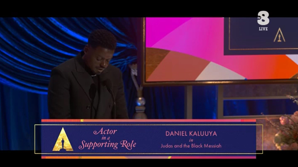 Oscar 2021 - Live - Oscar per Miglior Attore non protagonista a Daniel Kaluuya - Judas, the Black Messiah