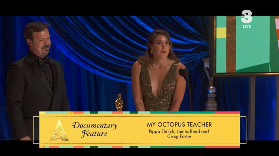 Oscar 2021 - Live - Oscar per Miglior Documentario a My Octopus Teacher di Pippa Ehrlich, James Reed, Craig Foster