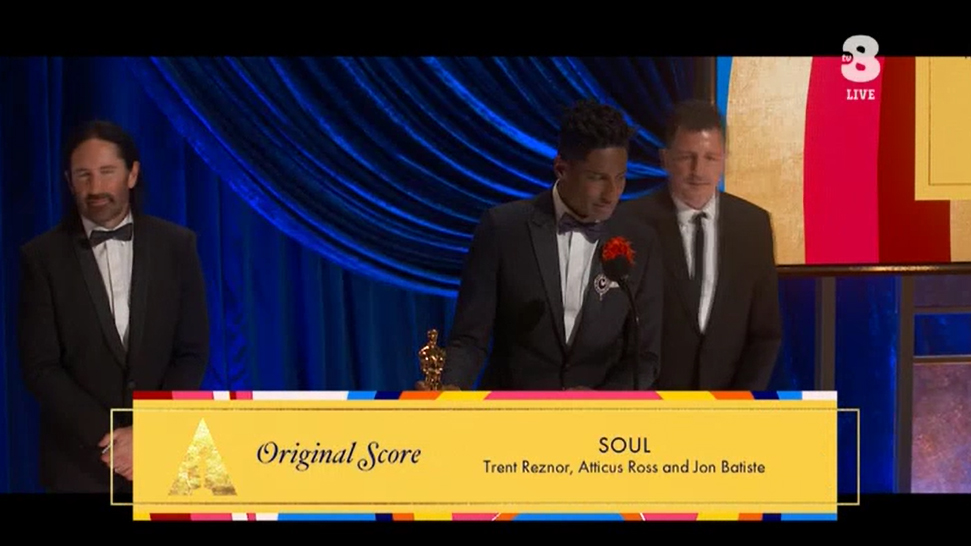 Oscar 2021 - Live - Oscar per Migliore Colonna Sonora a Soul - Trent Reznor, Atticus Ross, Jon Batiste