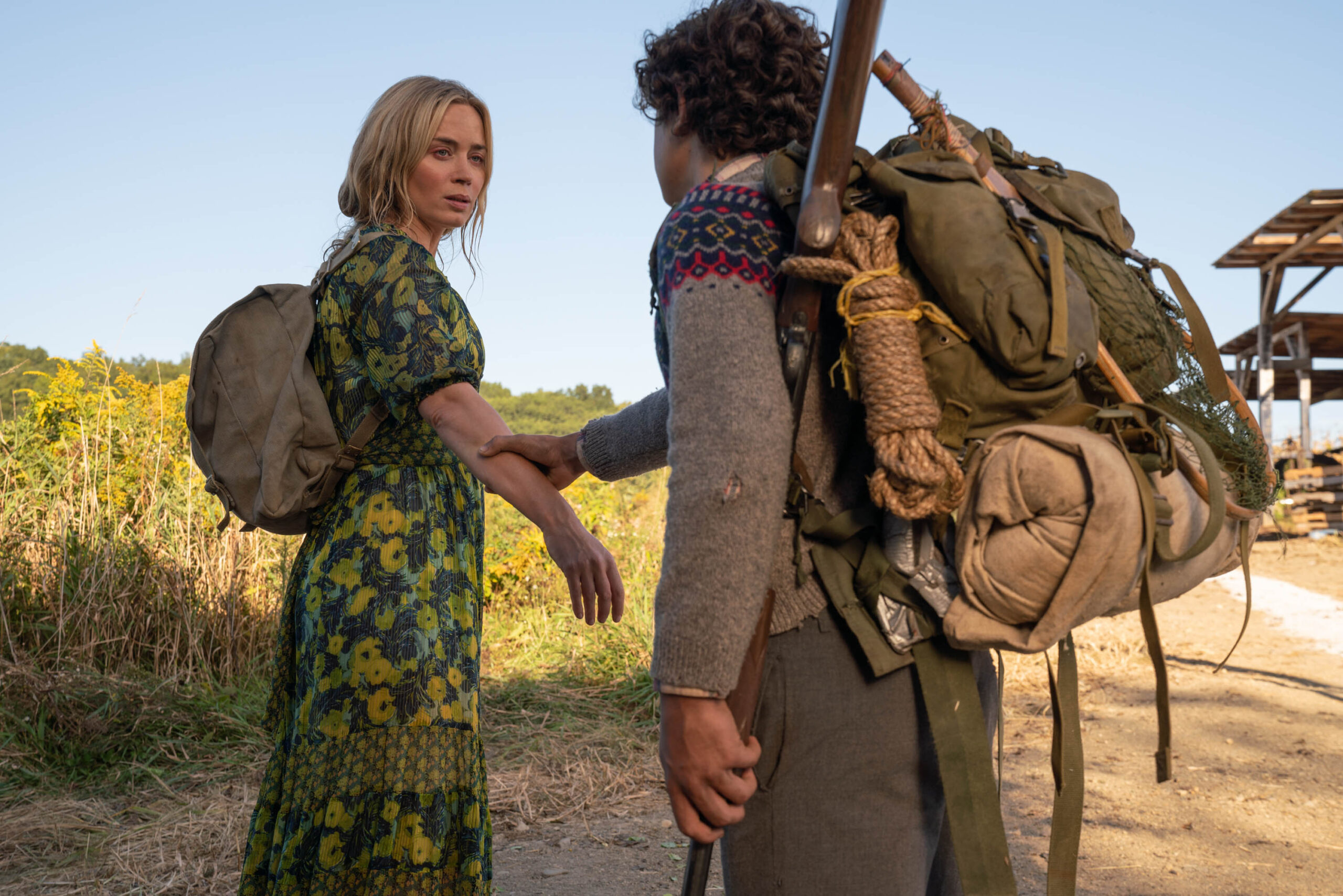 Emily Blunt come Evelyn e Noah Jupe come Marcus in 'A Quiet Place Part II' [credit: foto di Jonny Cournoyer; Copyright 2019 Paramount Pictures. All Rights Reserved; courtesy of Eagle Pictures]