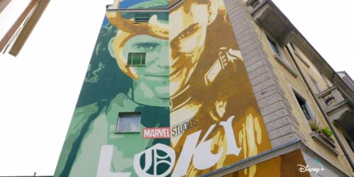 Loki, murales dedicato alla serie su Disney+ fatto a Milano da Lucamaleonte