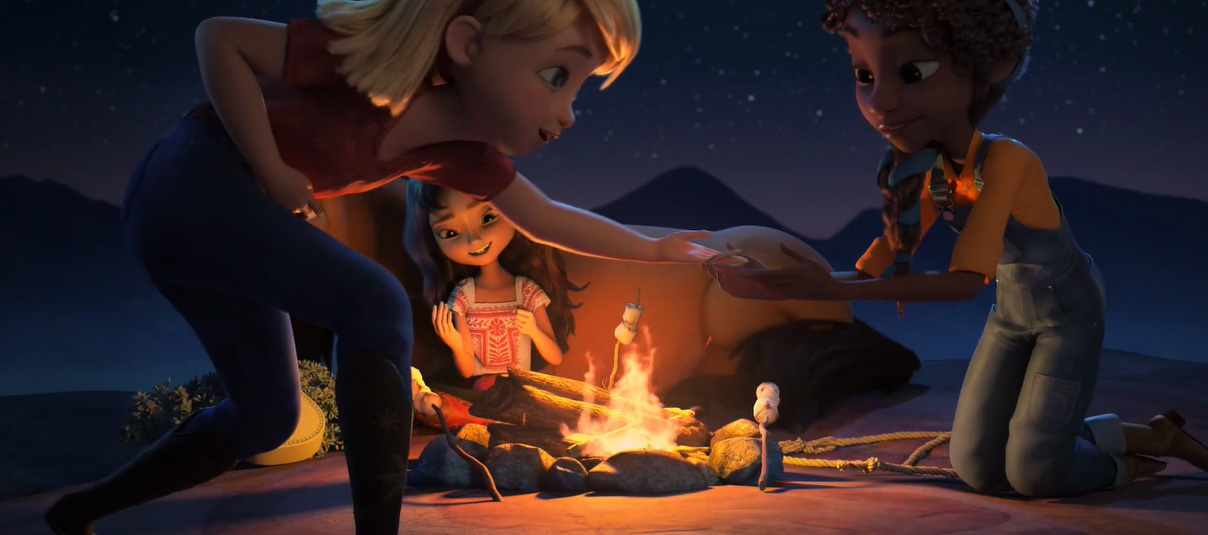 Le Tre amiche attorno al fuoco: clip dal film Spirit - Il Ribelle