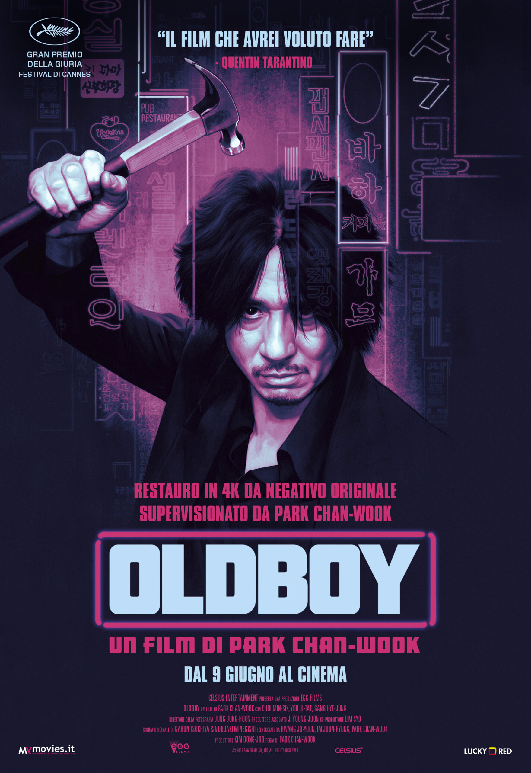 Poster di Oldboy, versione in uscita il 9 Giugno 2021 nella versione rimasterizzata in 4k