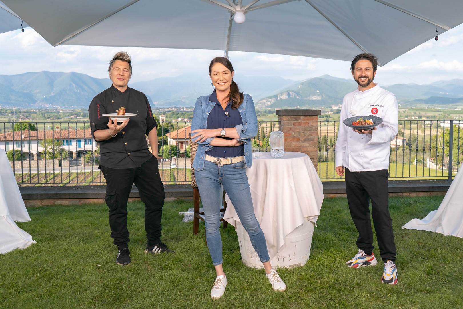 Andrea Mainardi, Tessa Gelisio ed Enrico Schettino a Cotto e Mangiato - Il menù su Italia 1 [credit: courtesy of Ufficio Stampa]