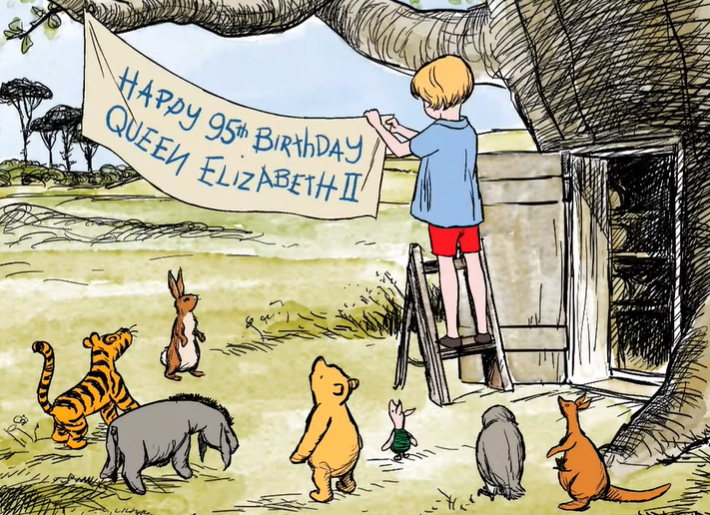 Winnie the Pooh compie 95 anni, Disney rende omaggio alla Regina Elisabetta