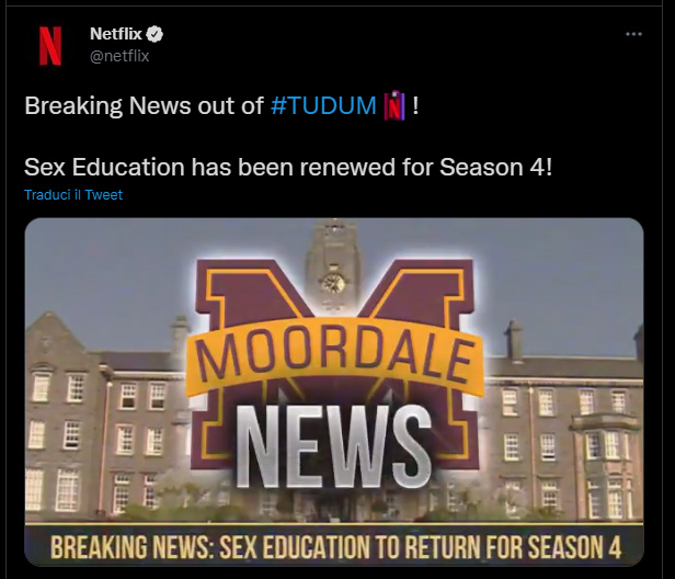 Netflix annuncia su Twitter la stagioen 4 di Sex Education