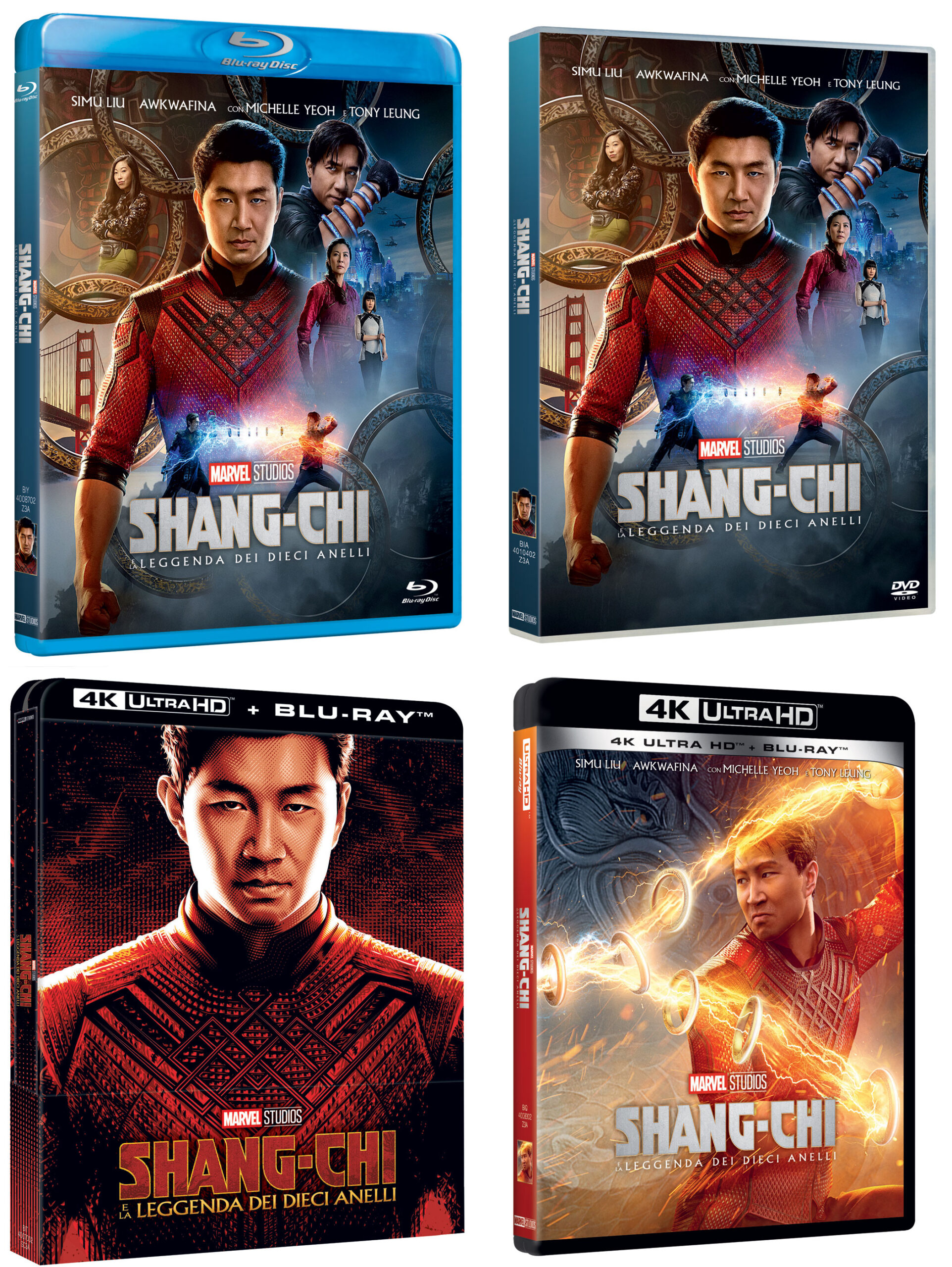 Shang-Chi e la Leggenda dei Dieci Anelli in Blu-Ray, DVD e 4K UHD