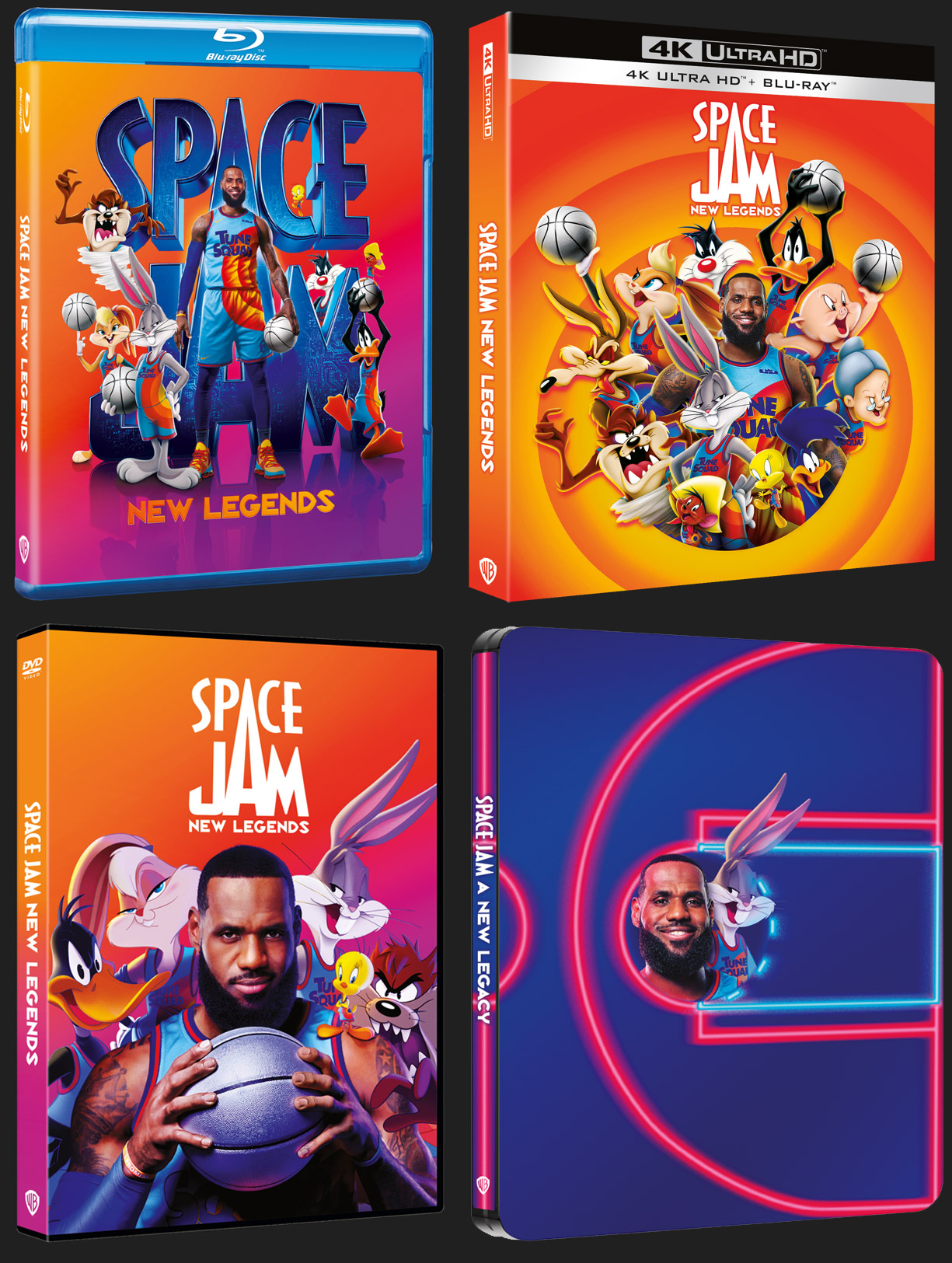 Space Jam: New Legends in DVD, Blu-ray, 4K Ultra HD e Steelbook 4K Ultra HD