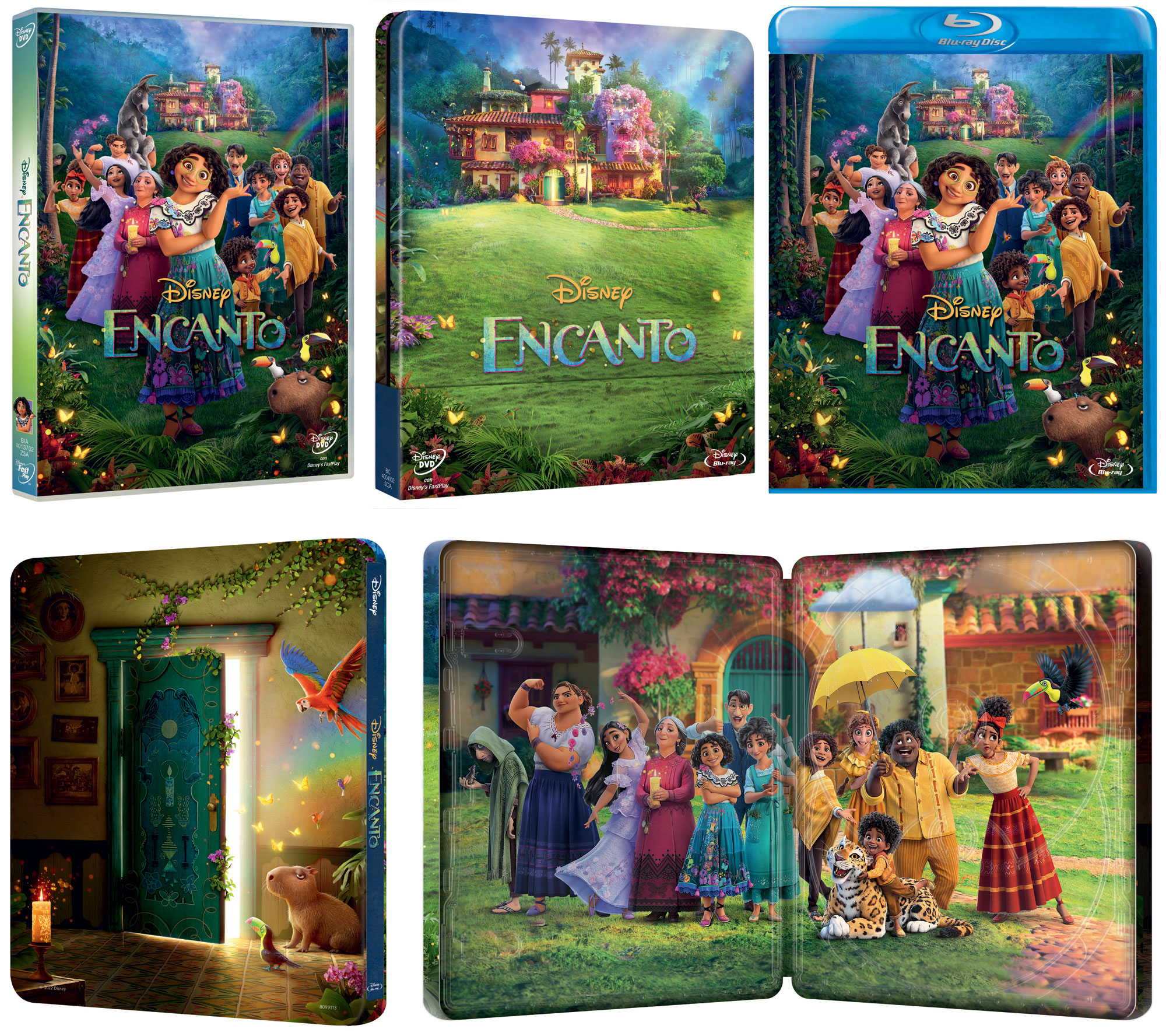 Encanto della Disney in Blu-Ray, DVD e Blu-Ray Steelbook