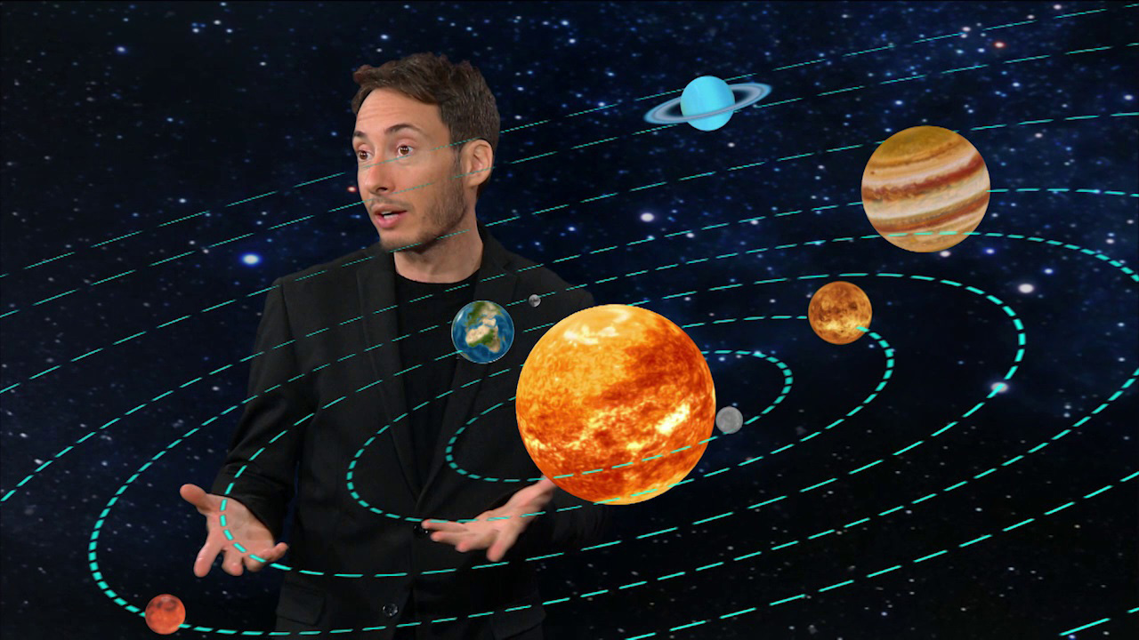 Riccardo Cresci in Meteo Spazio [credit: courtesy of RAI Ragazzi]