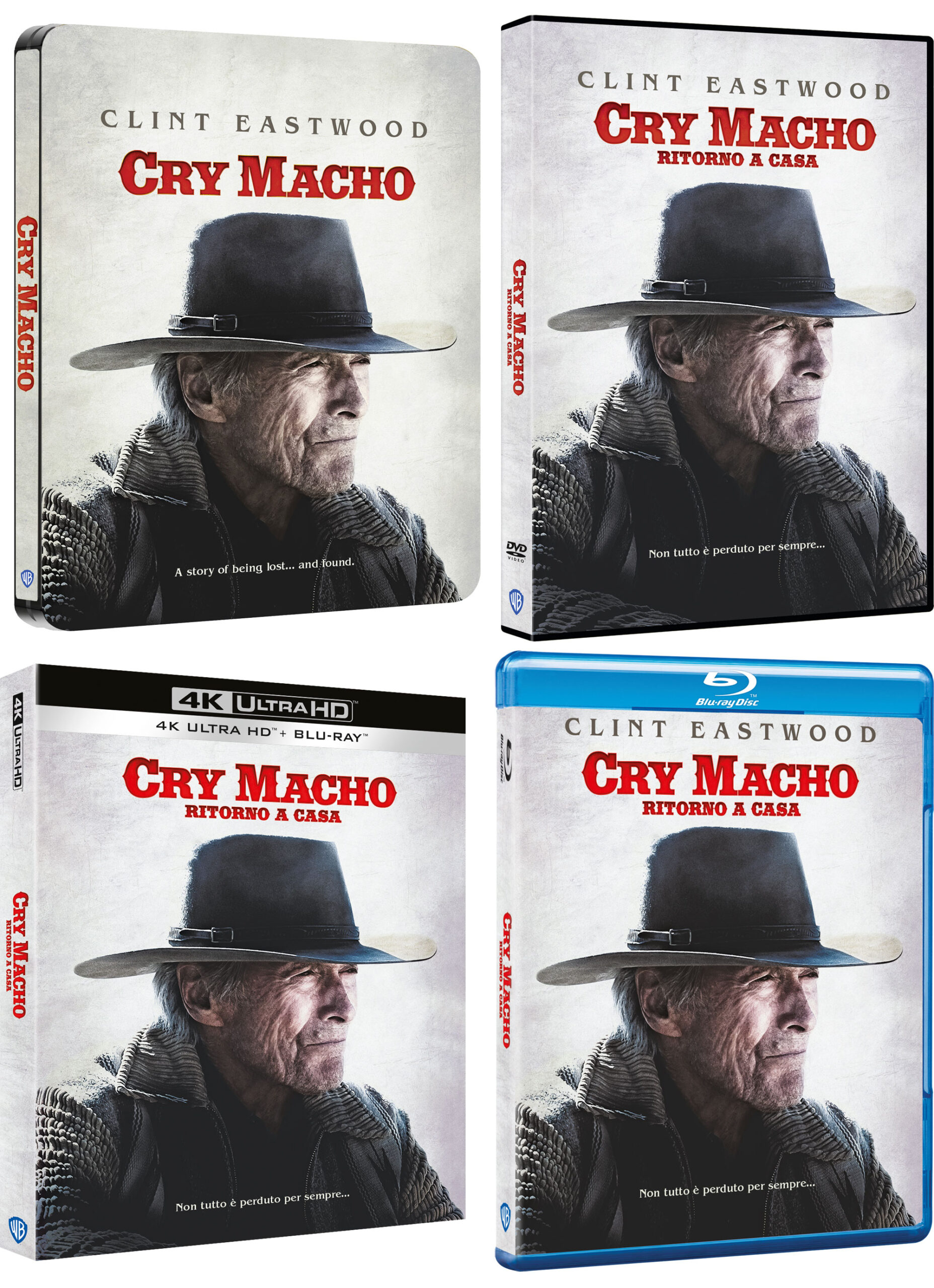 Cry Macho - Ritorno a casa in DVD, Blu-ray, 4K Ultra HD e Steelbook 4K Ultra HD