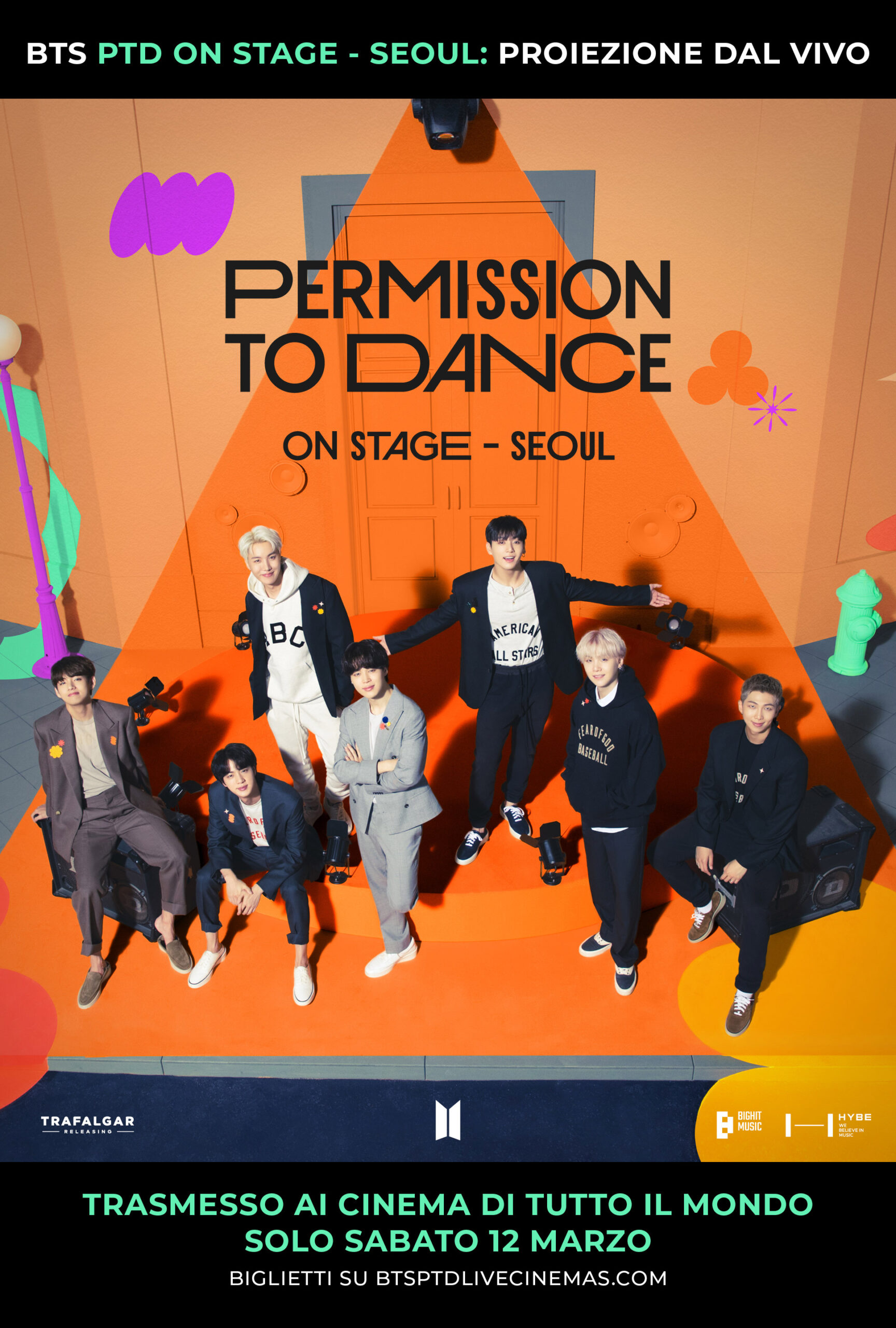 Locandina evento BTS Permission To Dance On Stage nei The Space Cinema il 12 marzo 2022