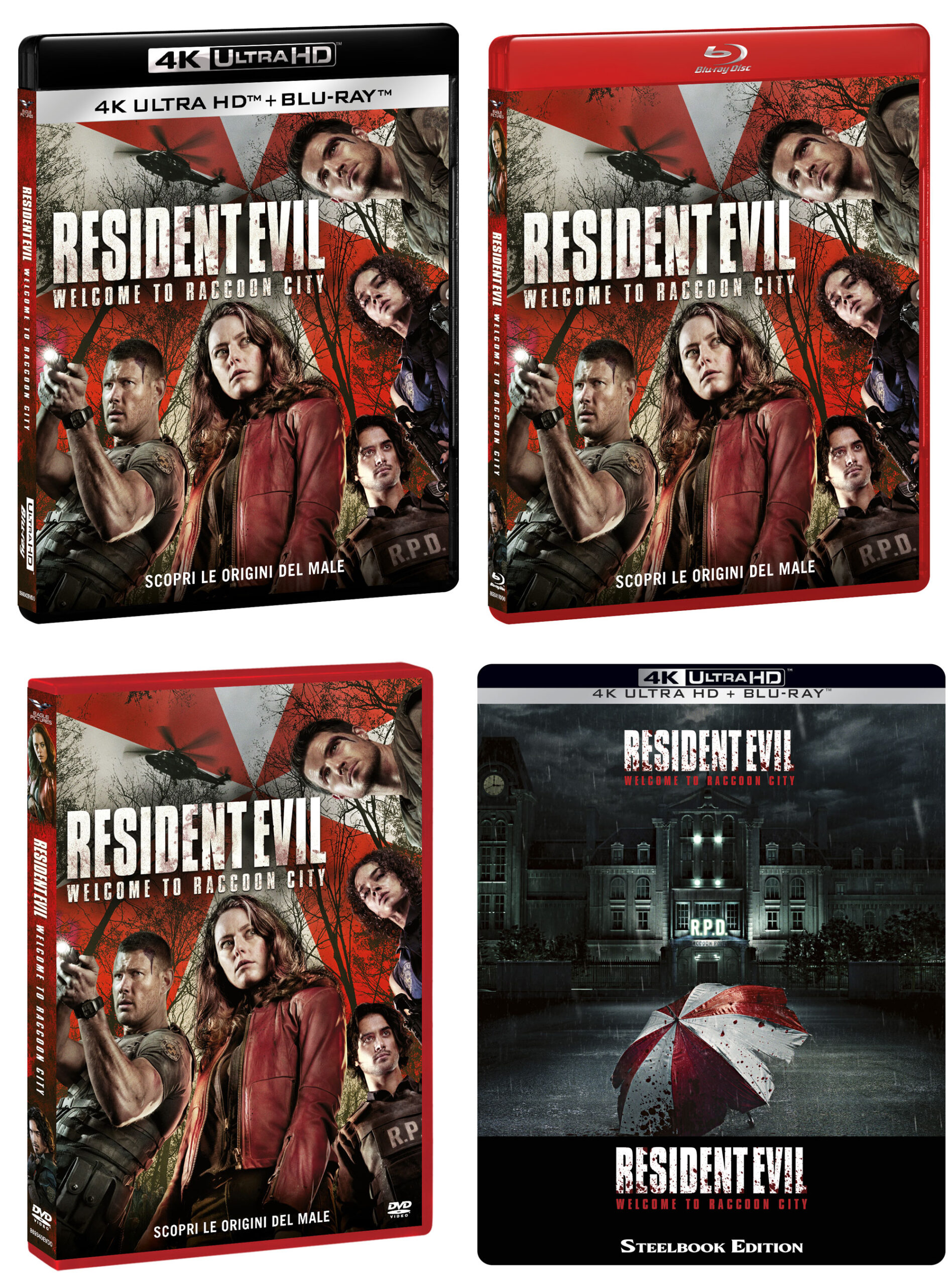 Resident Evil: Welcome To Raccoon City di Johannes Roberts in DVD, Blu-ray, 4K