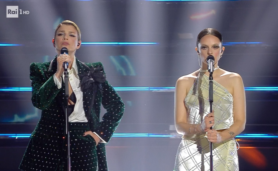 Sanremo 2022, 4a serata - Emma con Francesca Mlchielin