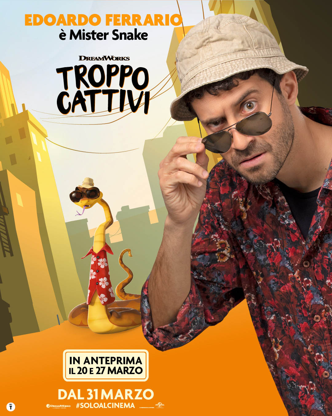 Poster Personaggio Mister Snake (Edoardo Ferrario) [credit: courtesy of Universal Pictures]